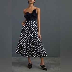 Anthropologie Hutch Bow Tie Polka Dot Dress